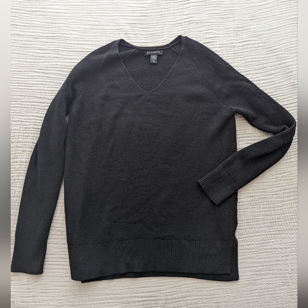 Athleta Hanover wool blend Sweater black XS